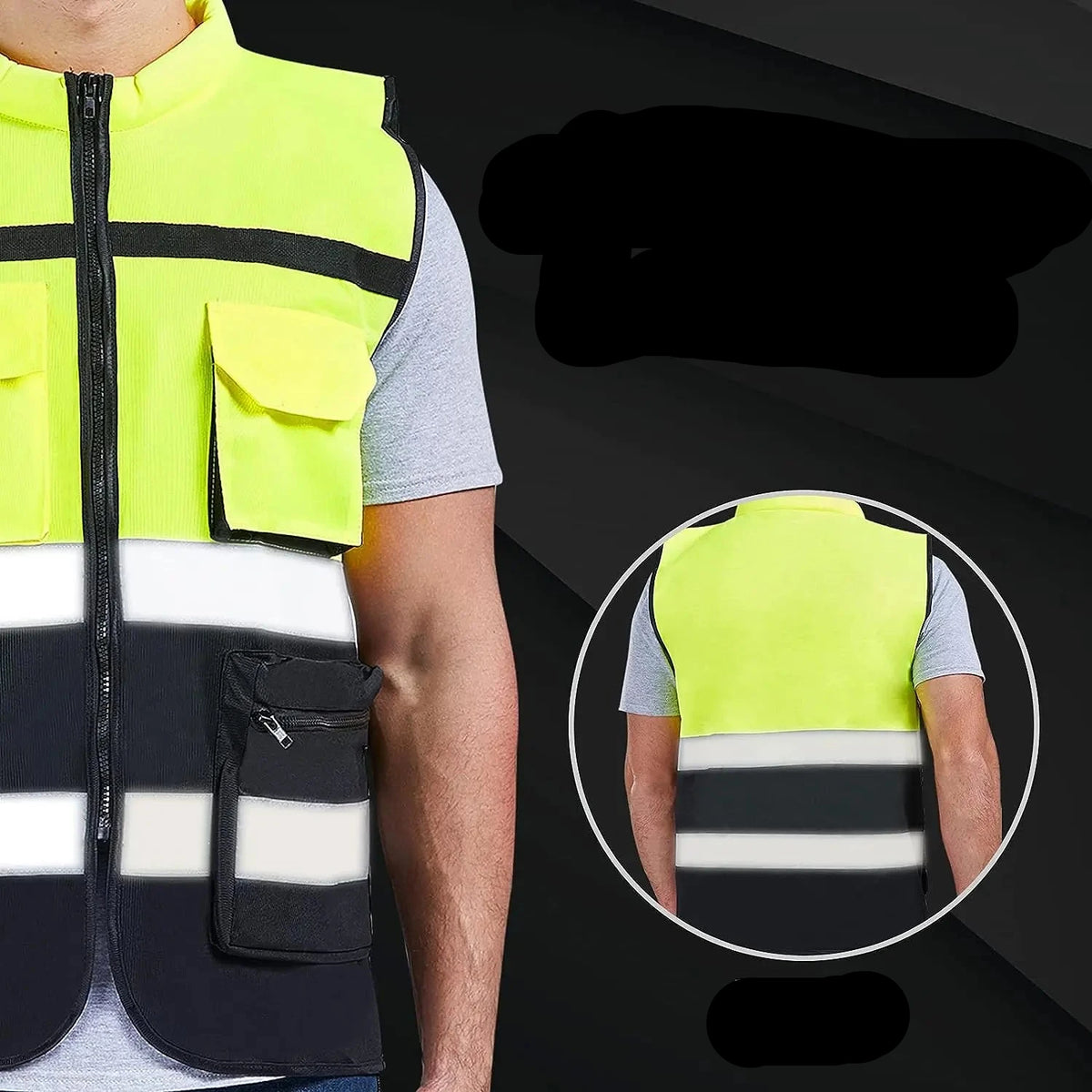 Custom Logo Two-Tone Safety Vest for Construction