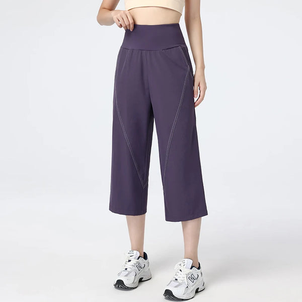 Women's Non-See-Through Running & Yoga Capri Pants