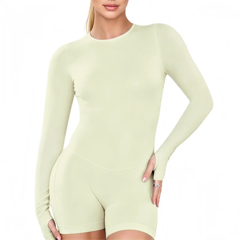 Women’s Slim Fit Long Sleeve Yoga Jumpsuit & Bodycon Romper