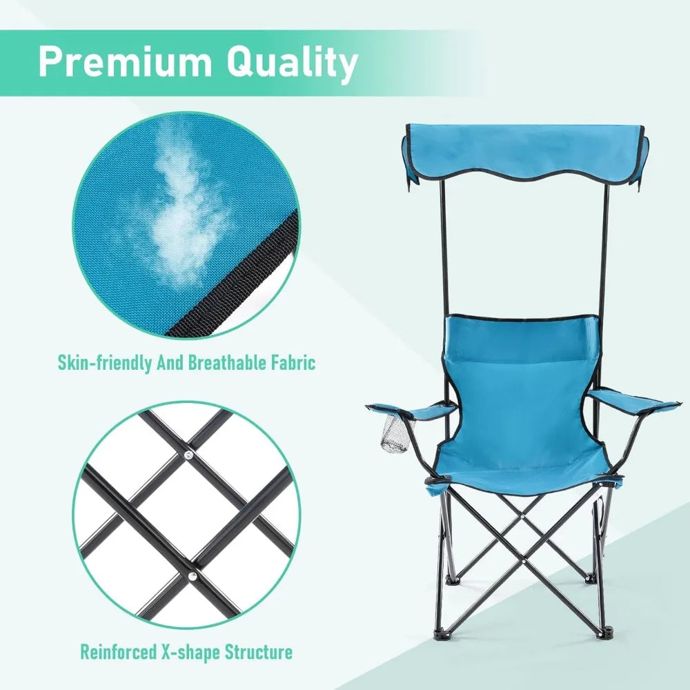 Portable Beach Chair with Integrated Umbrella