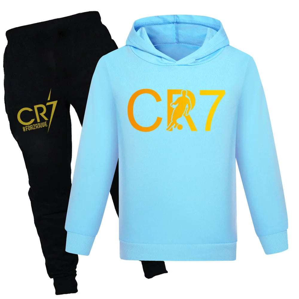Kids CR7 Autumn Tracksuit Boys’ Football Hoodie & Joggers Set