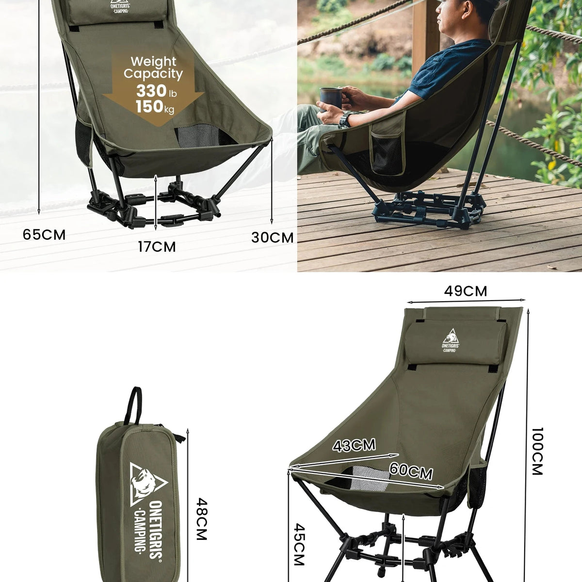 Portable High-Back Camping Chair for Outdoor Adventures