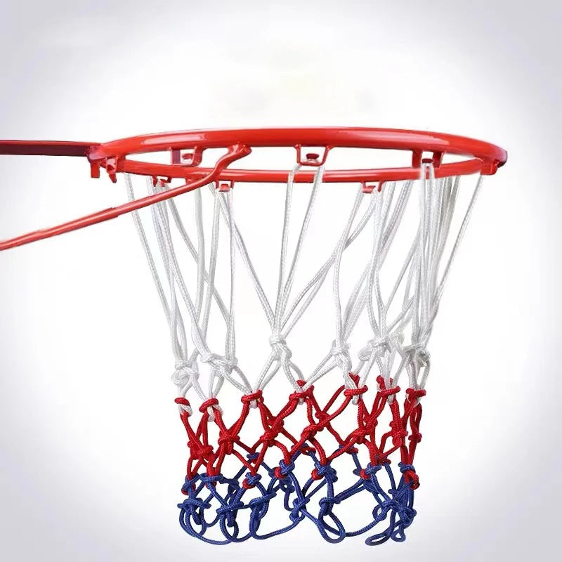 Durable Tri-Color Basketball Net for Powerful Dunks