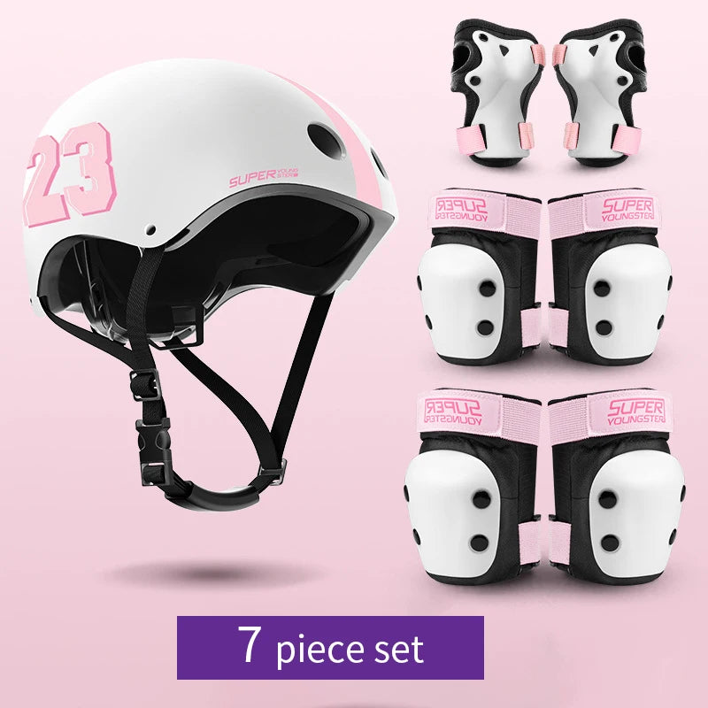 Kids' Protective Gear Set: Helmet & Pads for Ages 2-14