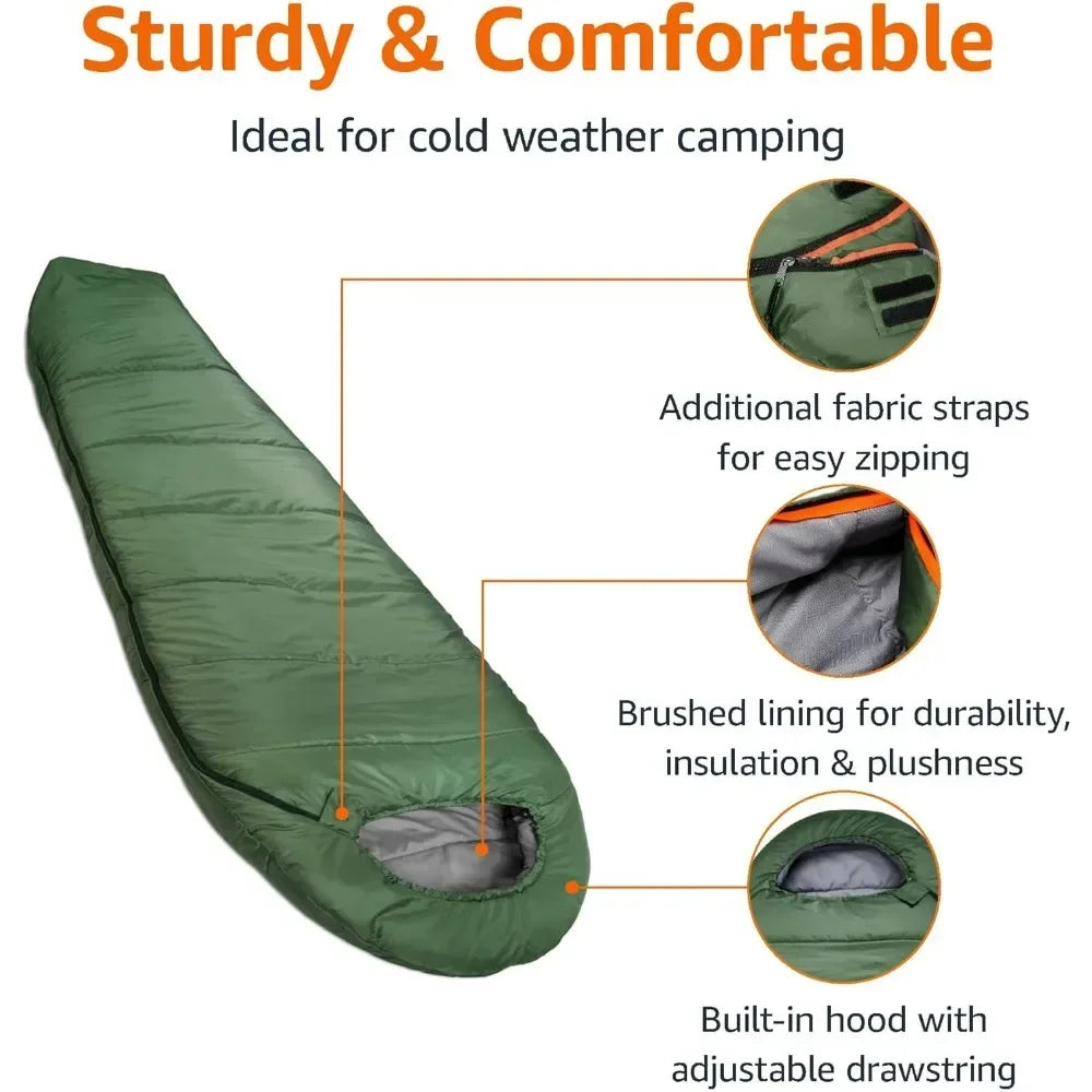 Olive Green Winter Camping Sleeping Bag