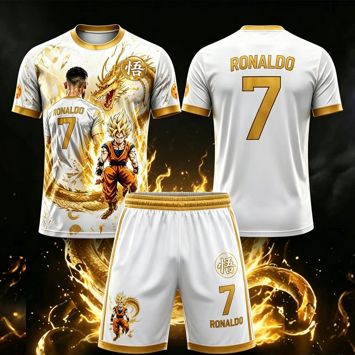 Children's Dragon Ball & Ronaldo Short & T-Shirt Summer Set