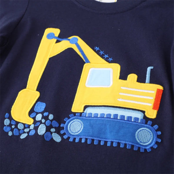 Kids' Striped Long Sleeve Tee Applique & Embroidered