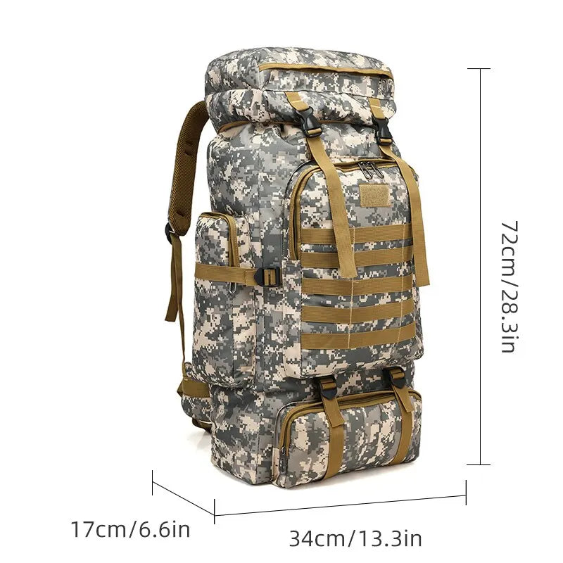 55-60LCamping Backpack Large Capacity Waterproof