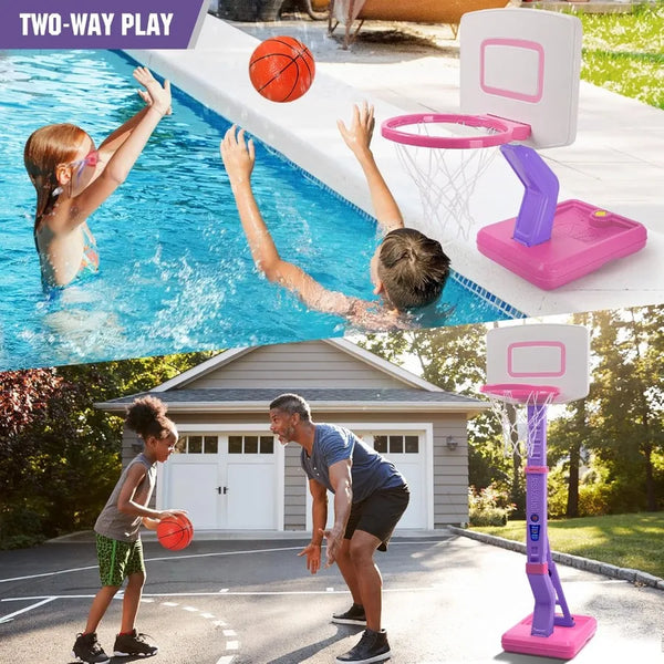 SUPER JOY Pink Toddler Basketball Hoop (1-5 Years Old)