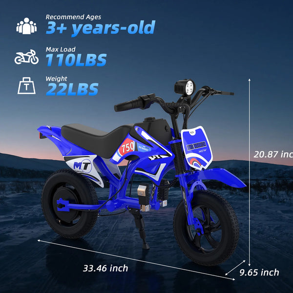 25V 200W Kids Electric Dirt Bike | 10 MPH & 3 Speed Modes