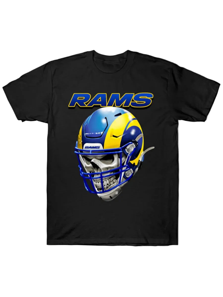 Men's LA Rams Skull Graphic T-Shirt - Black Short Sleeve