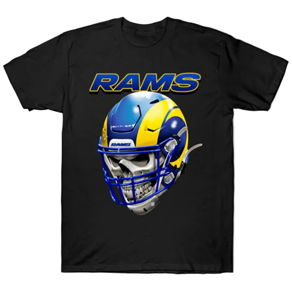 Men's LA Rams Skull Graphic T-Shirt - Black Short Sleeve