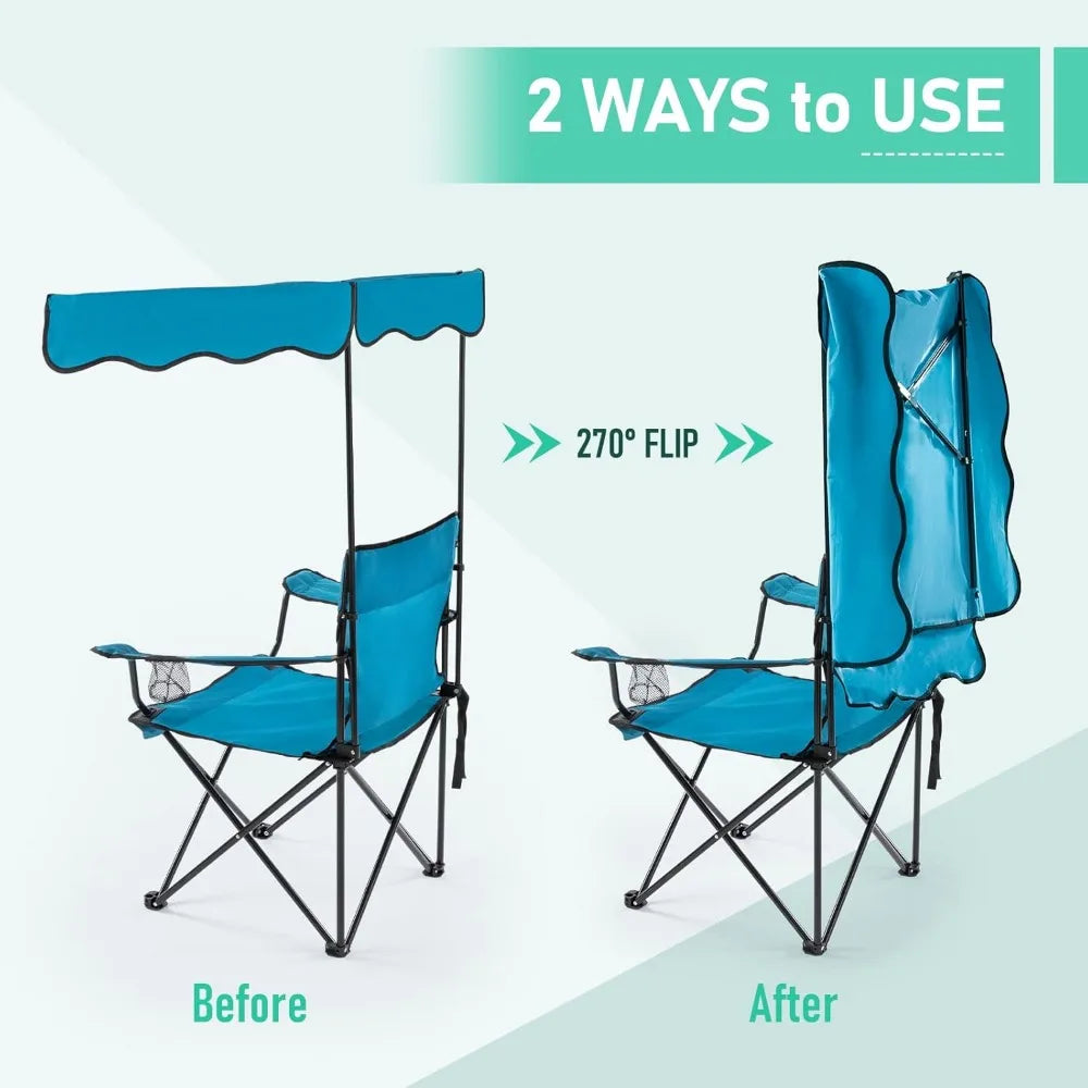 Portable Beach Chair with Integrated Umbrella