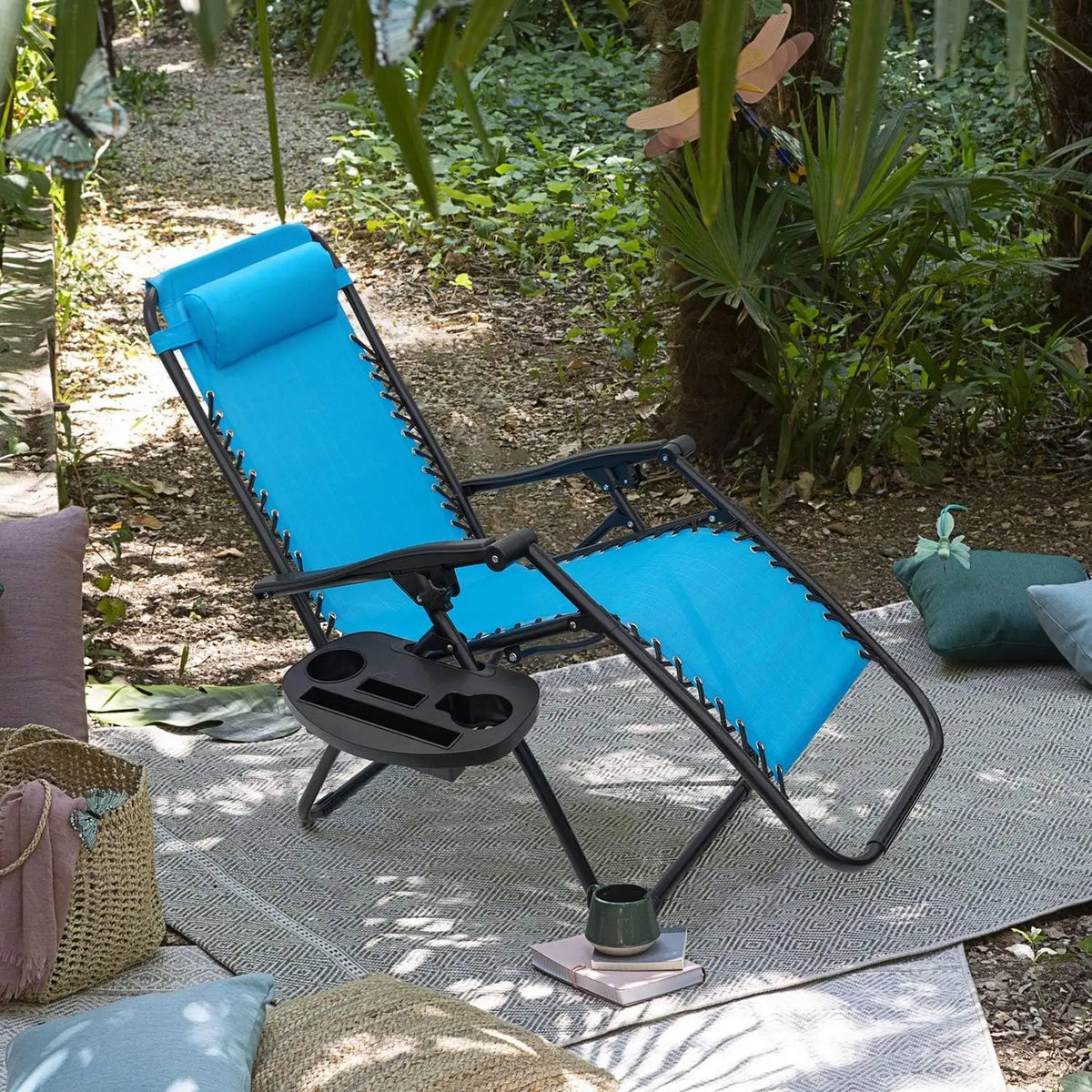 Adjustable Folding Lounge Chairs with Accessories