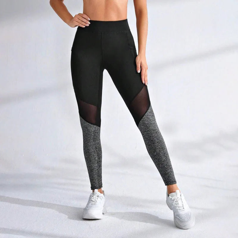 Sleek Mesh Leggings with Pockets