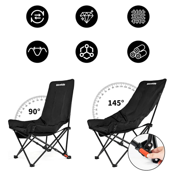 Portable Outdoor Reclining Moon 2-Position Camping Chair
