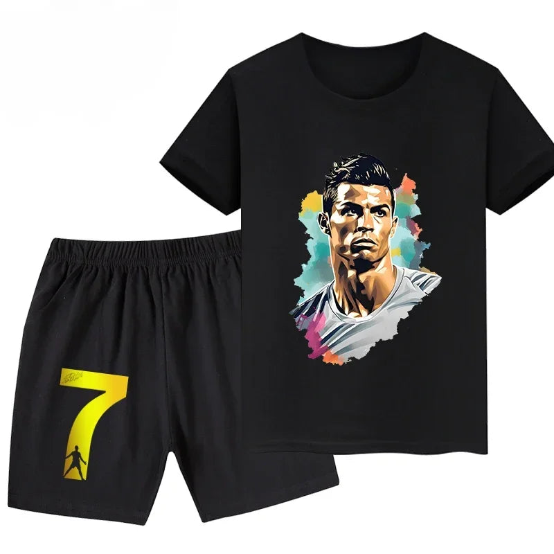 Ronaldo Summer Set for Kids: T-Shirt & Shorts Streetwear