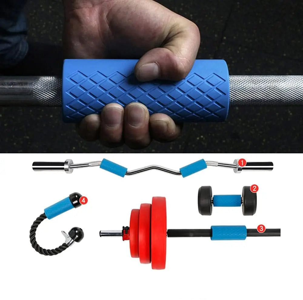 Thick Bar Grips for Dumbbells & Barbells Non-Slip Silicon