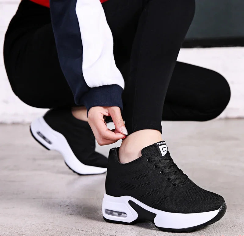 Fashion Cushioning Plattorm Height Increase Shoes Women Baskets Sport Casual Sneakers Ladies Non-slip High Quality Jogging Shoes 24 Hour Sport
