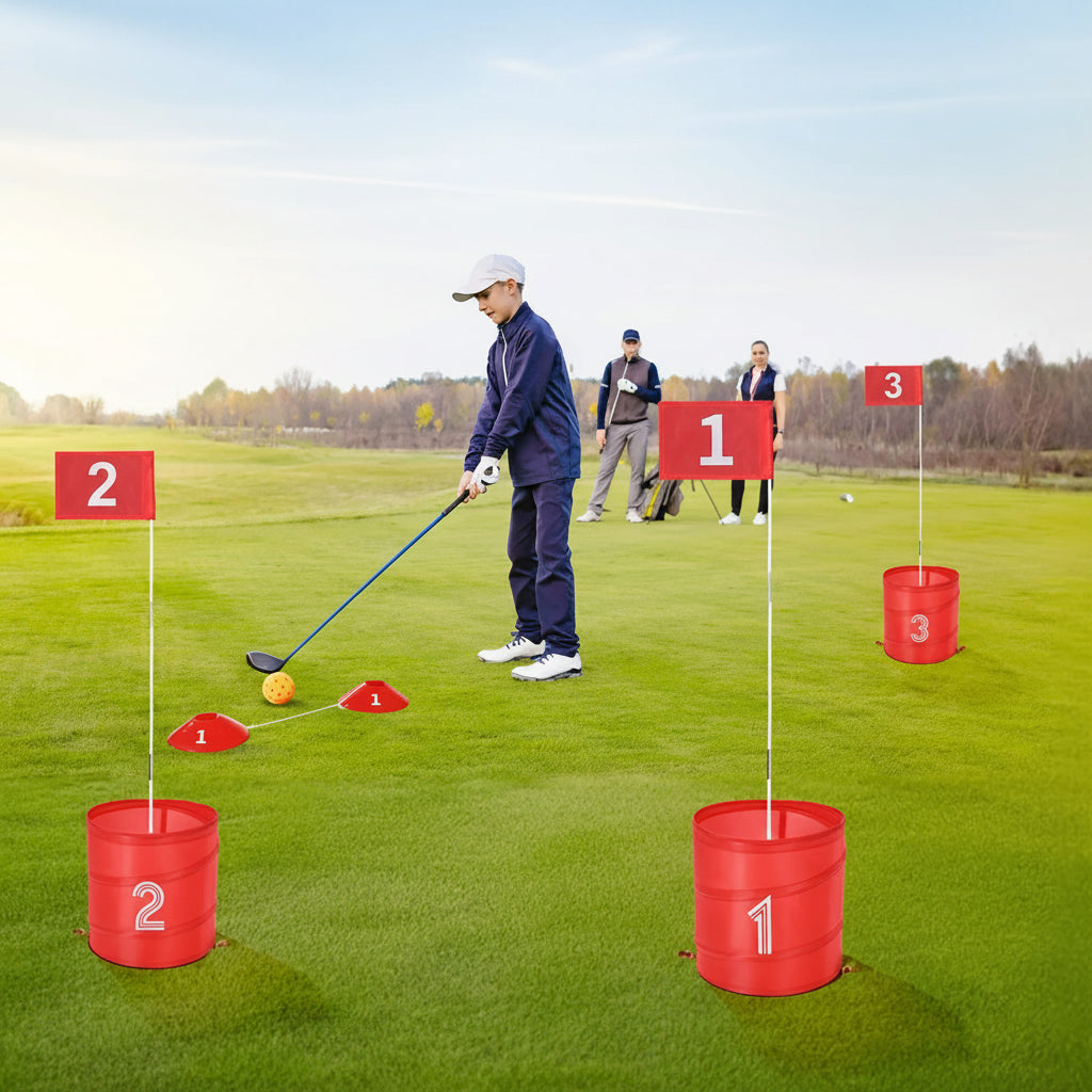 Portable Bucket Golf Game: Outdoor Backyard Chipping Set