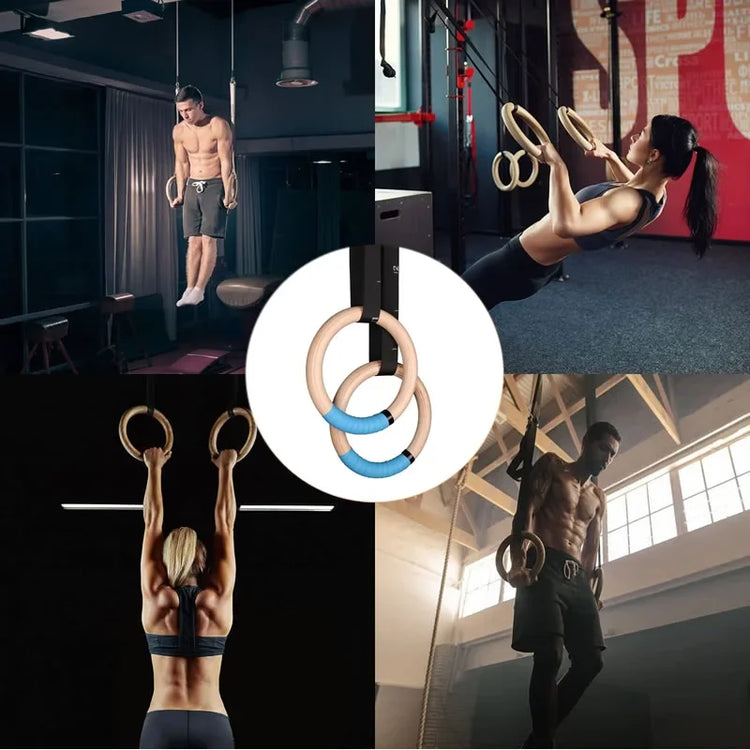 Premium Wood Gymnastics Rings for Home FitnessResistance Band24 Hour Sport