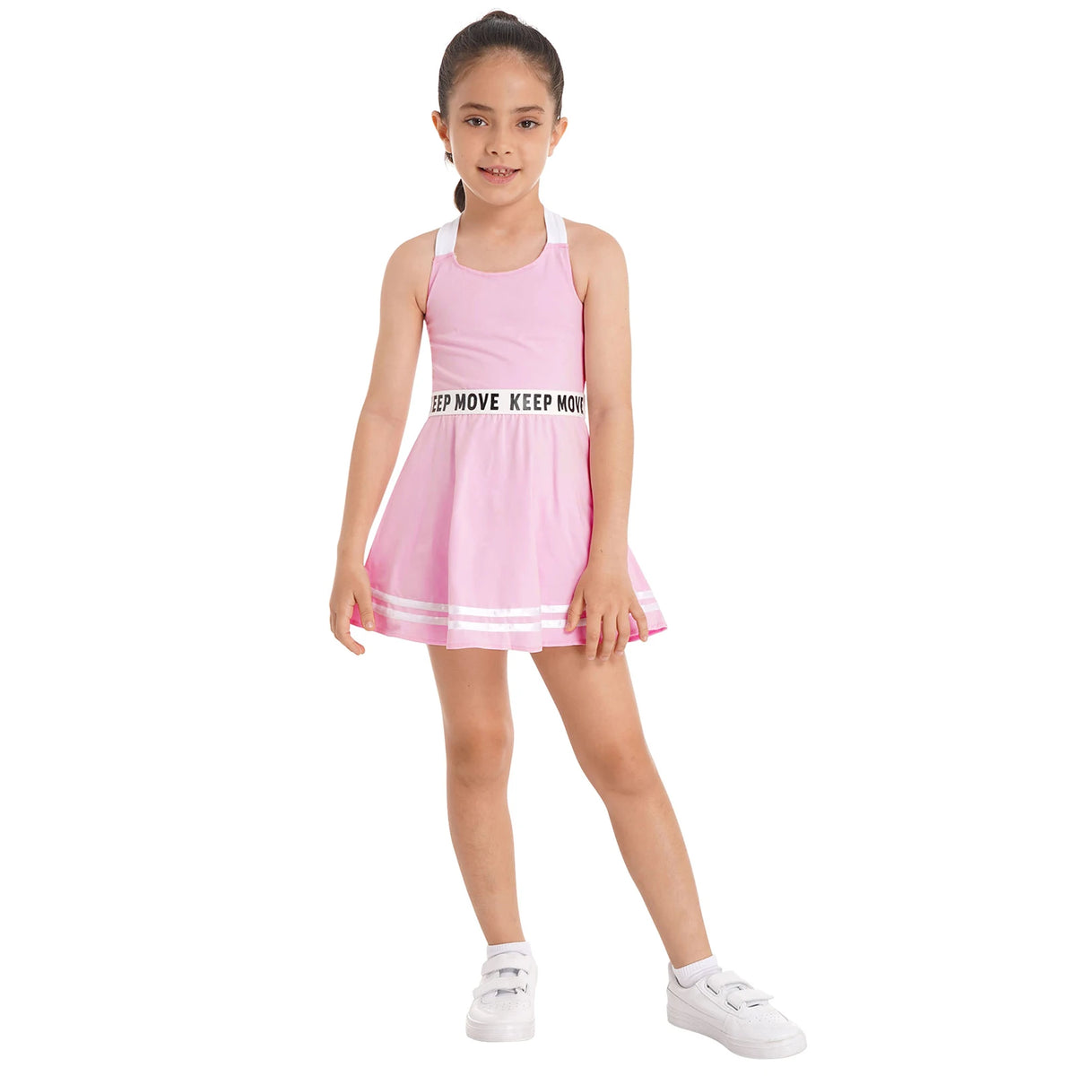 Girls' Sleeveless Tennis Dress with Shorts