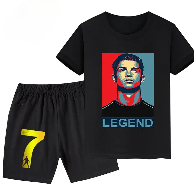 Ronaldo Summer Set for Kids: T-Shirt & Shorts Streetwear
