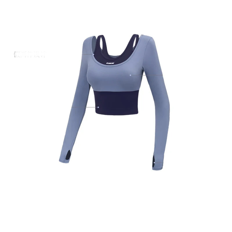 Long Sleeve Fitness Set with Built-in Bra