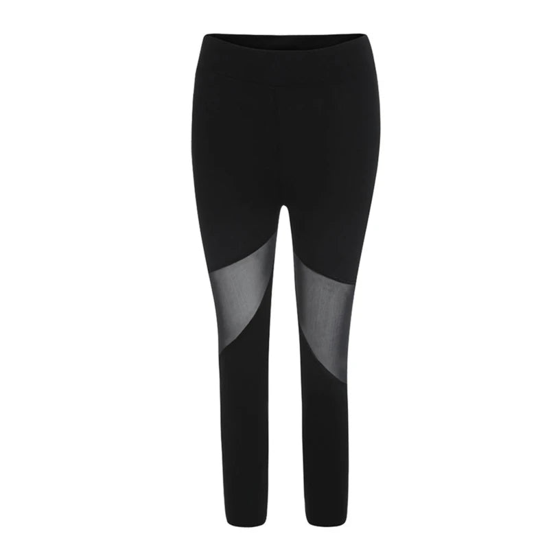 Black Patchwork Leggings for Women