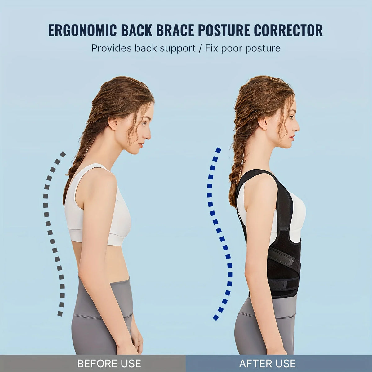 Back Brace Posture Corrector Adjustable Full Support