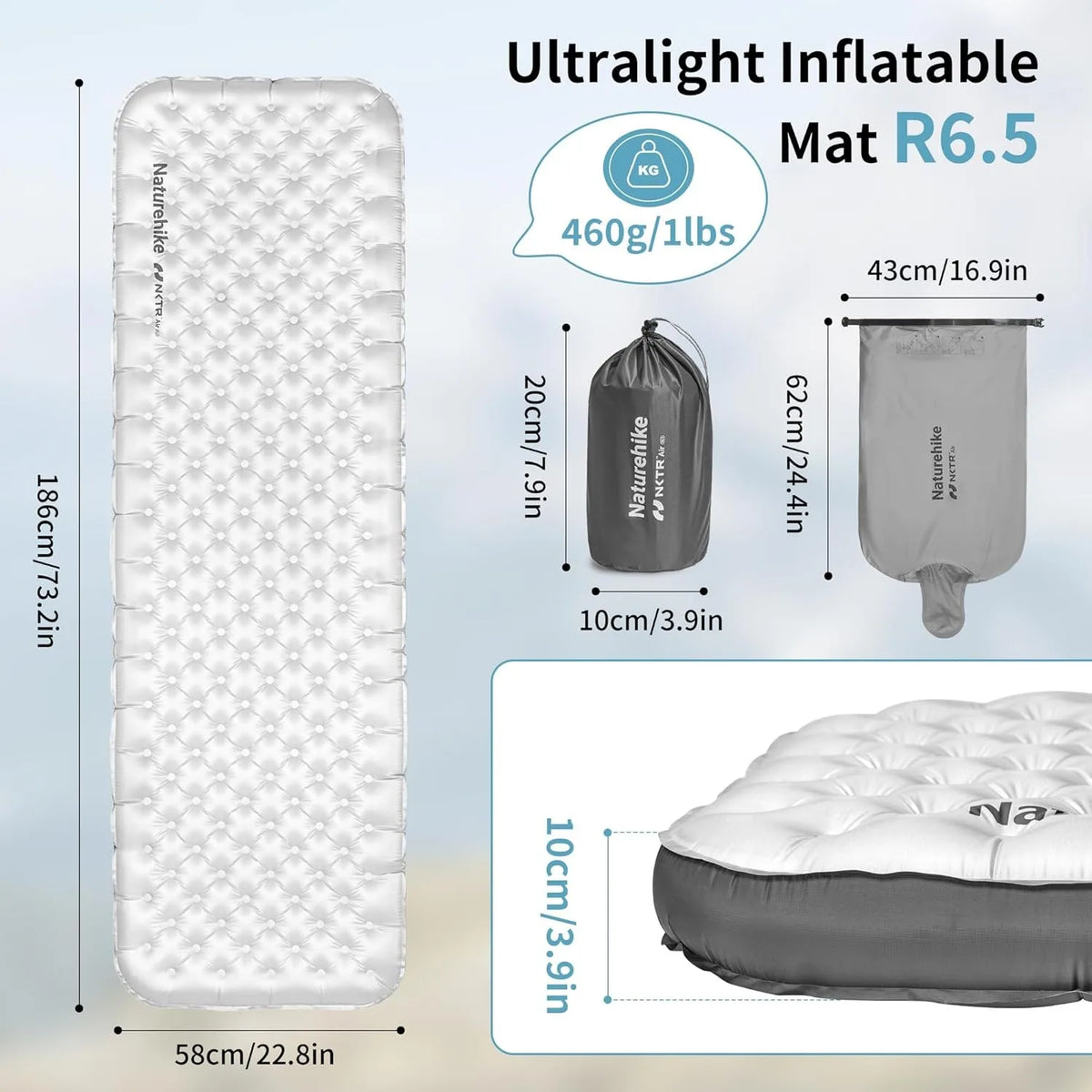 Thick Ultralight Sleeping Pad - Warm & Portable Camping Mattress