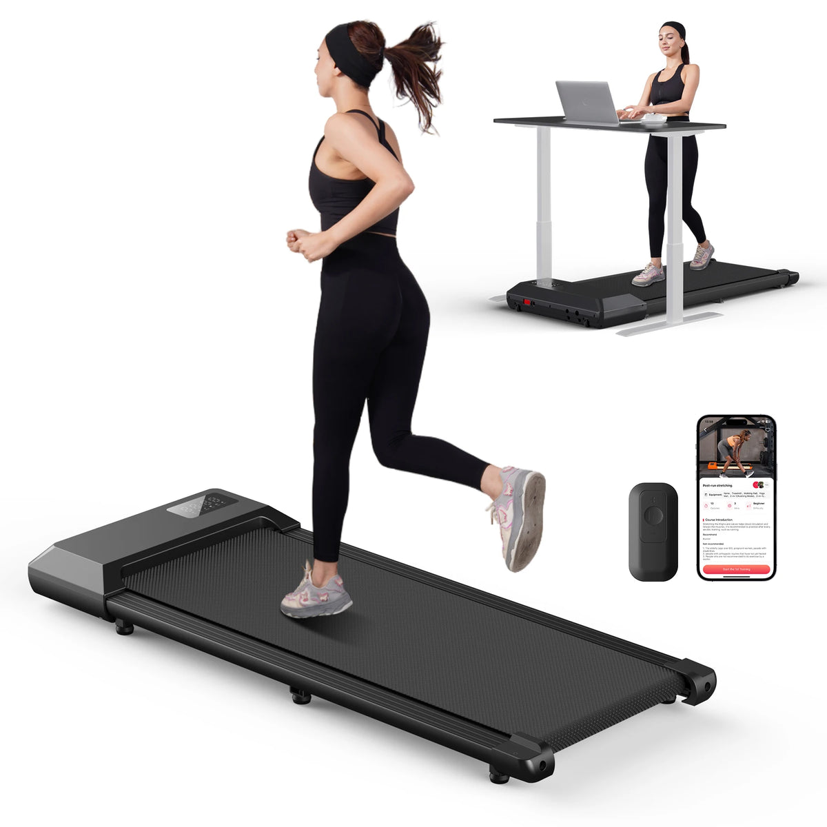 300lbs Home Treadmill: 2.5HP 2-in-1 Walking Pad & Running Machine