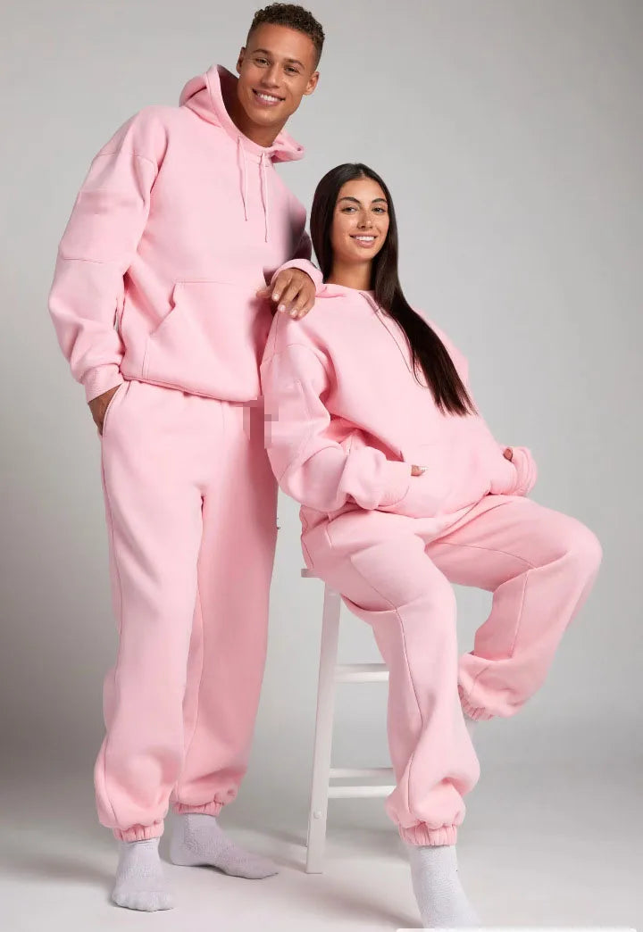 Autumn Winter Casual Two-Piece Set: Loose Pocket Hoodie & Pants