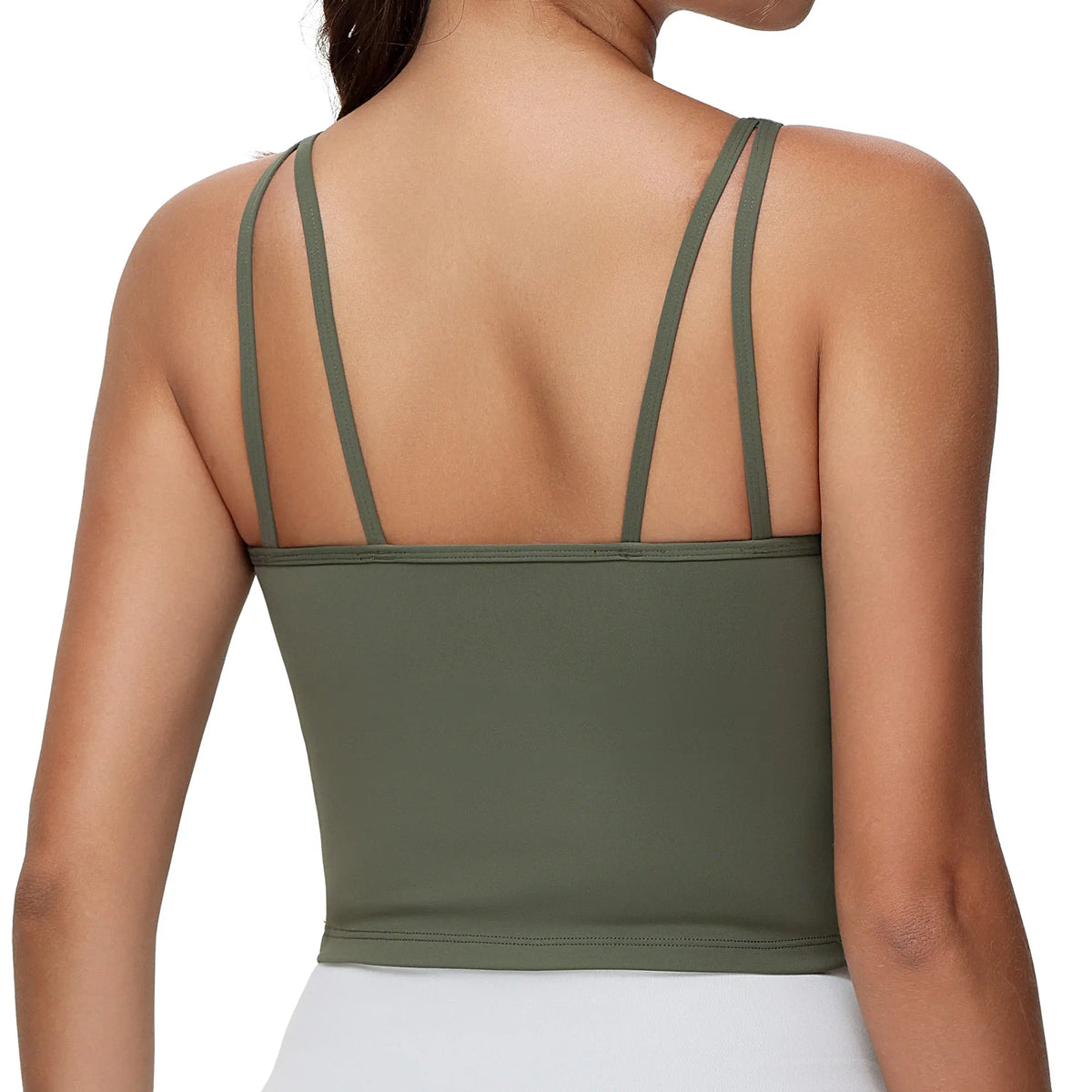 Women's Longline Sports Bra & Padded Yoga Workout Tank