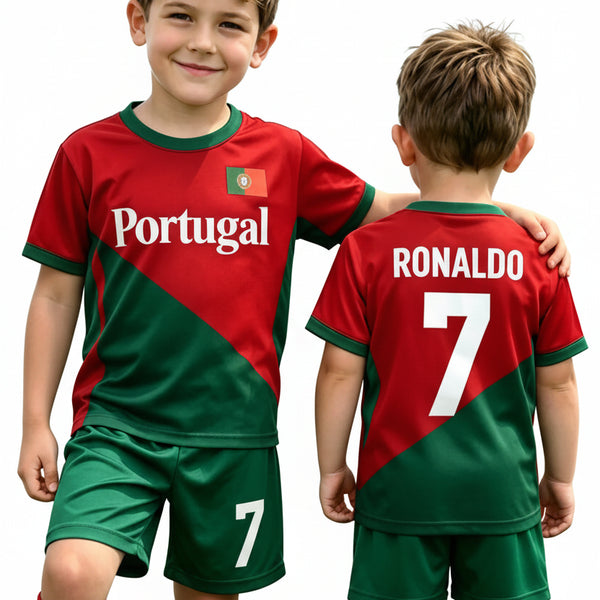 Boys' Ronaldo Football Kit: 2-Piece Jersey & Shorts Set