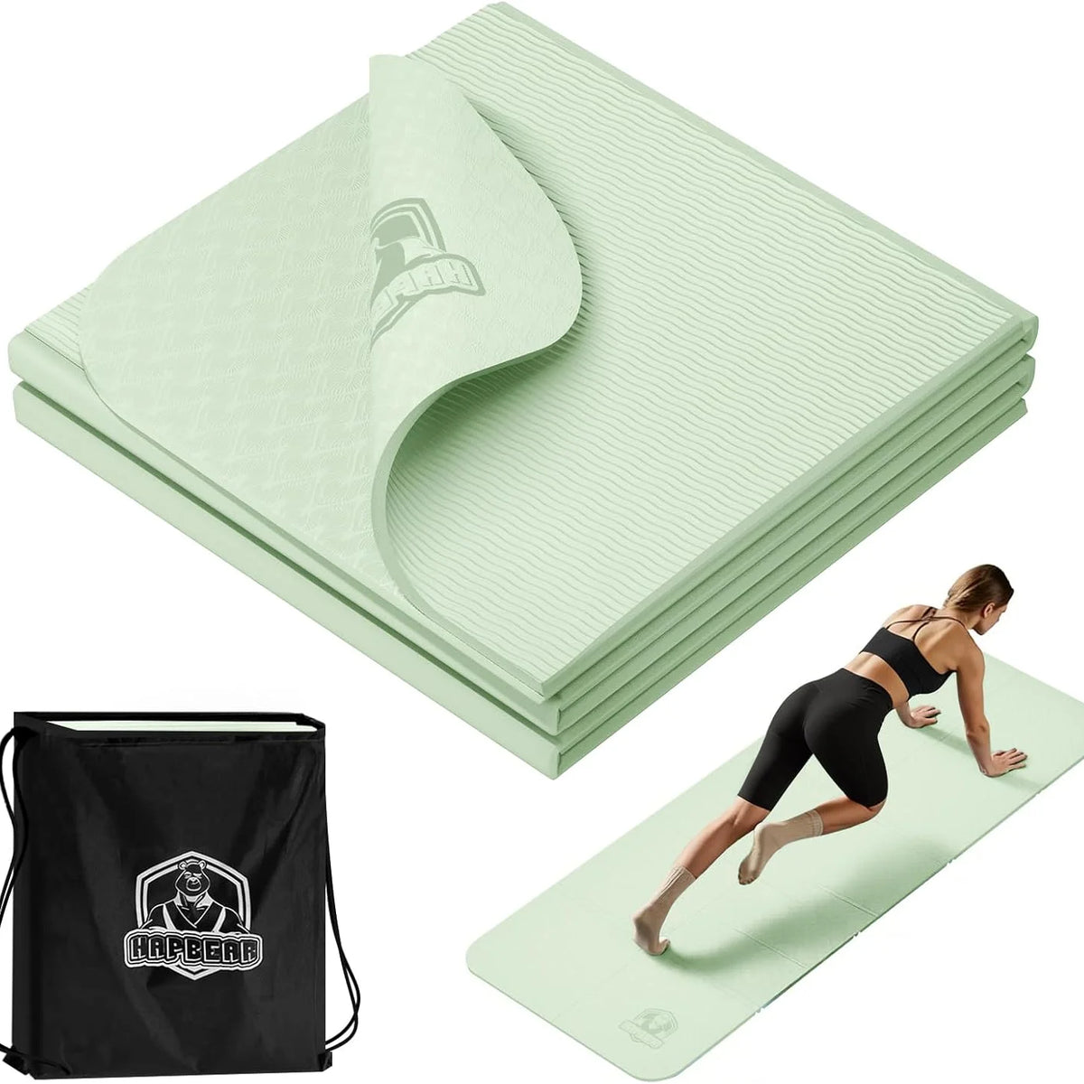 Double-Sided Non-Slip Foldable Yoga Mat for Travel & Home