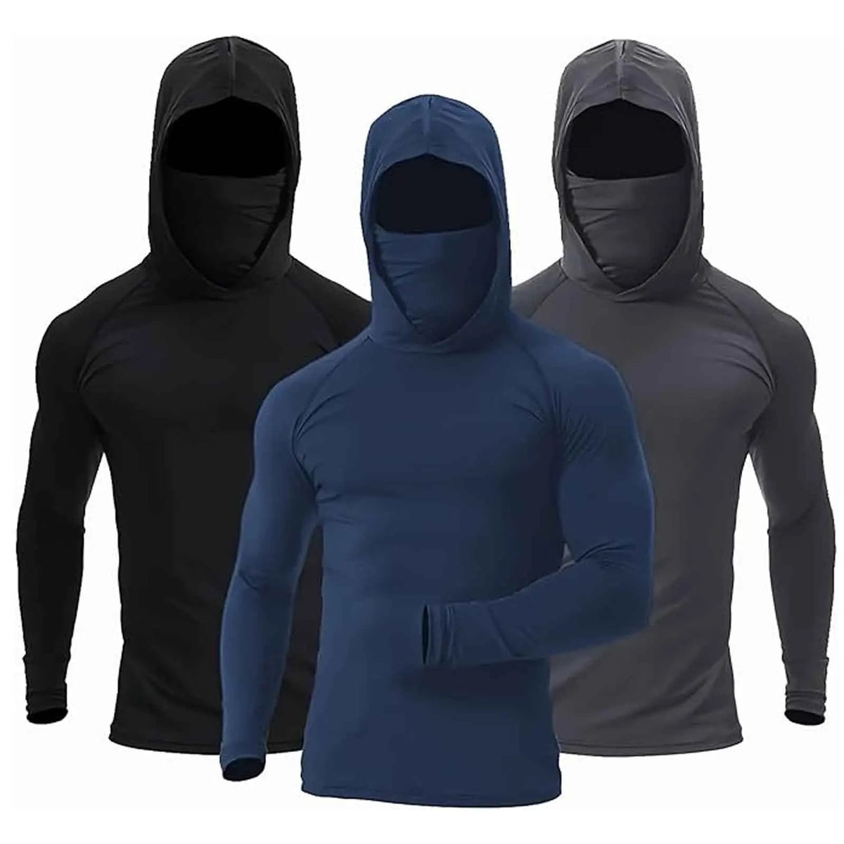Men's Fishing Hoodie with Face Mask and UV Protection