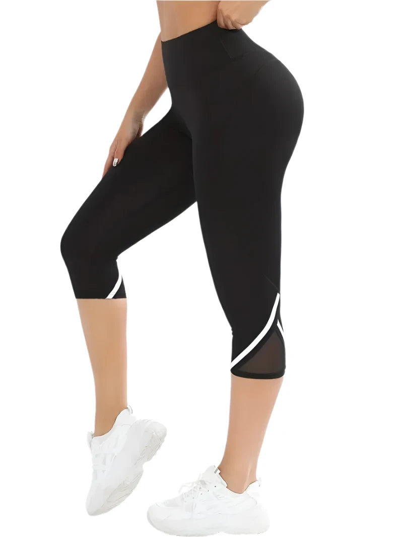 Mesh High-Waisted Yoga Capris






