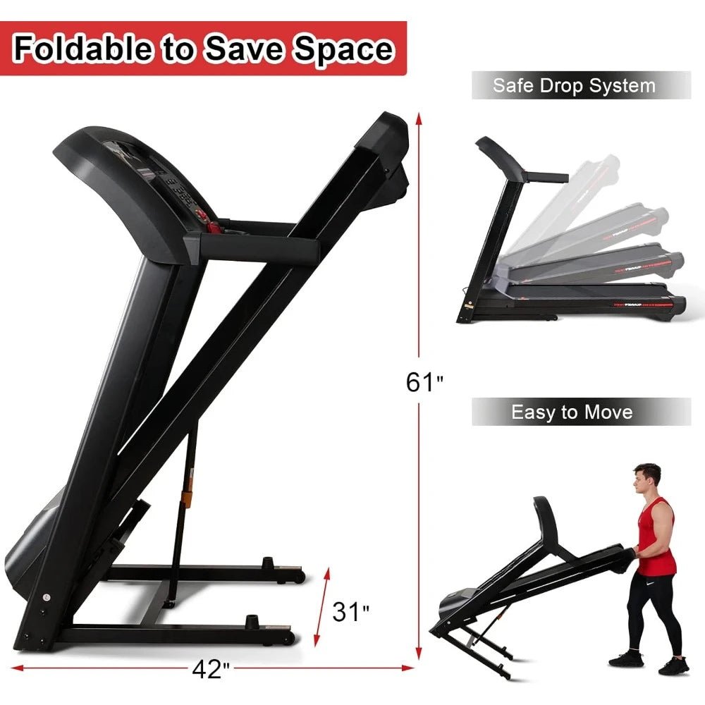 Portable Folding Treadmill with 15% Auto Incline