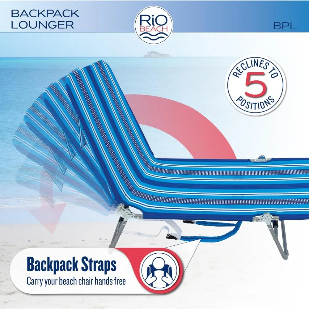 All-Weather Folding Beach Chair with Backpack Straps