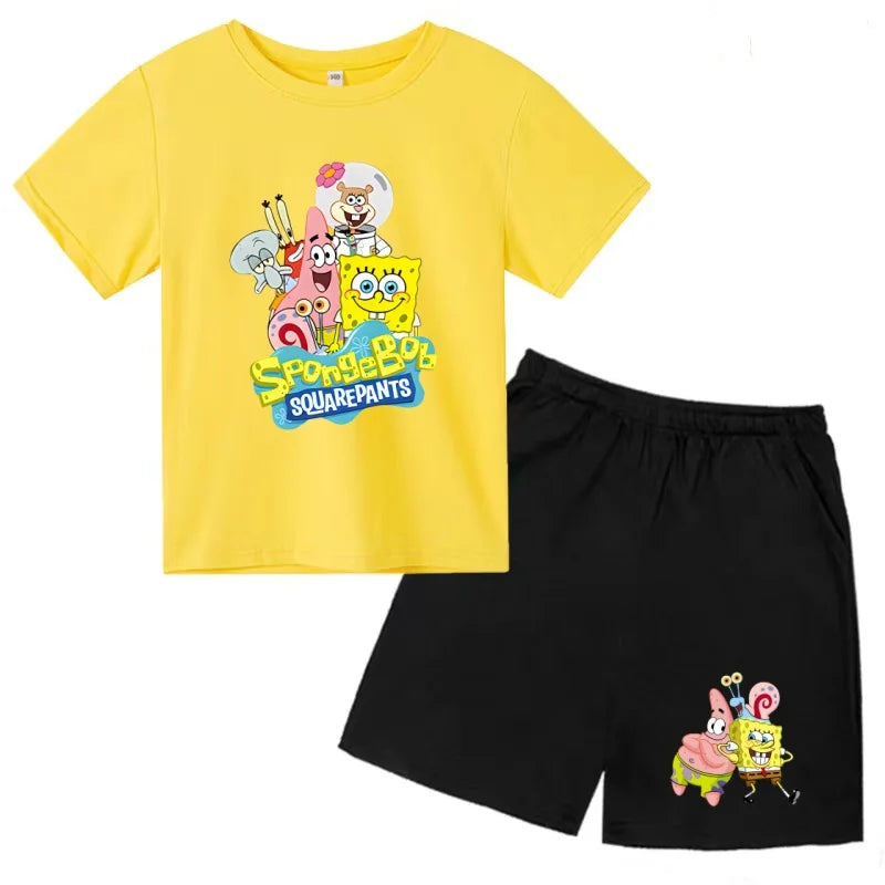 Kids' SpongeBob Anime T-Shirt & Shorts Set