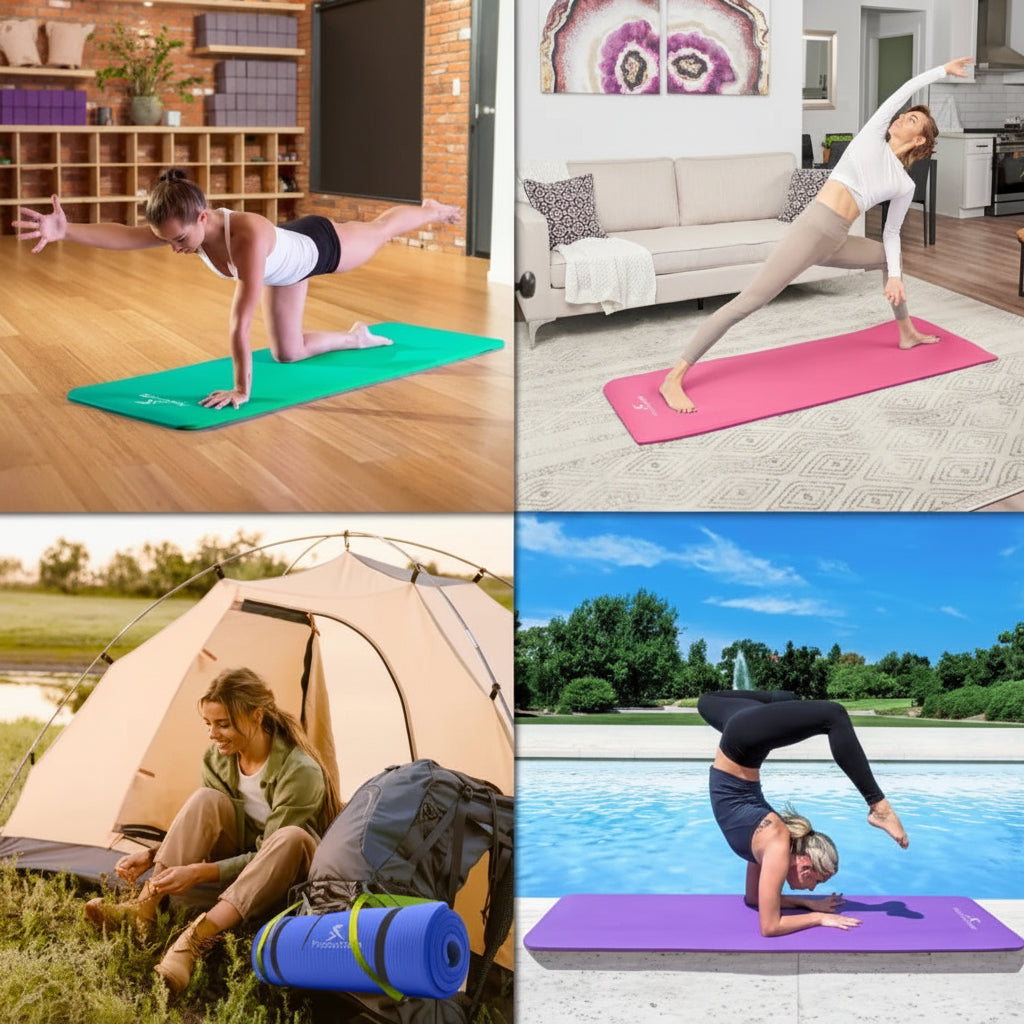 Extra-Thick Fitness Mat for Yoga, Pilates & Exercise