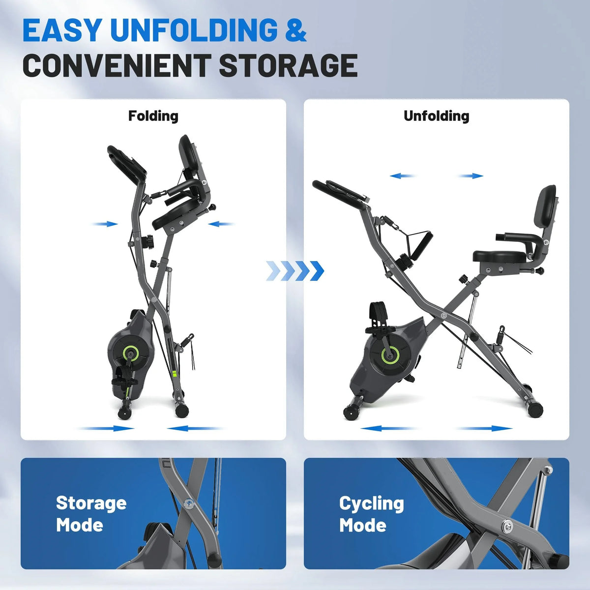 Versatile Home Workout: 5-in-1 Foldable Exercise Bike