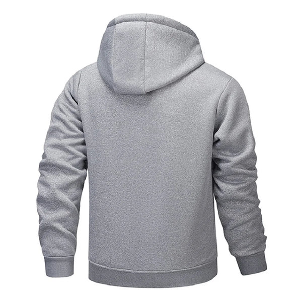 Men's Warm Fleece-Lined Hoodie Winter Casual Jacket