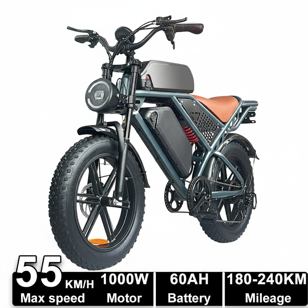 Dual Battery Fat Tire Electric Mountain Bike for Adults