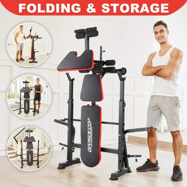 All-in-One Home Gym: Bench, Squat Rack, Leg Developer, and More