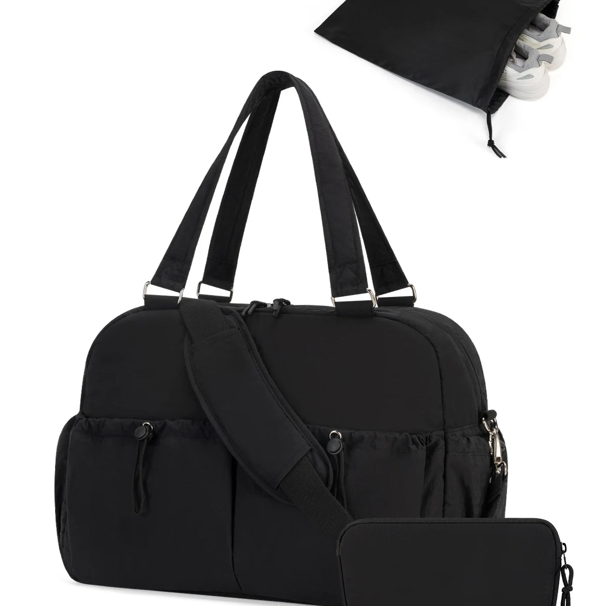 Travel Gym Duffel Bag with Shoe Compartment & Toiletry Pouch