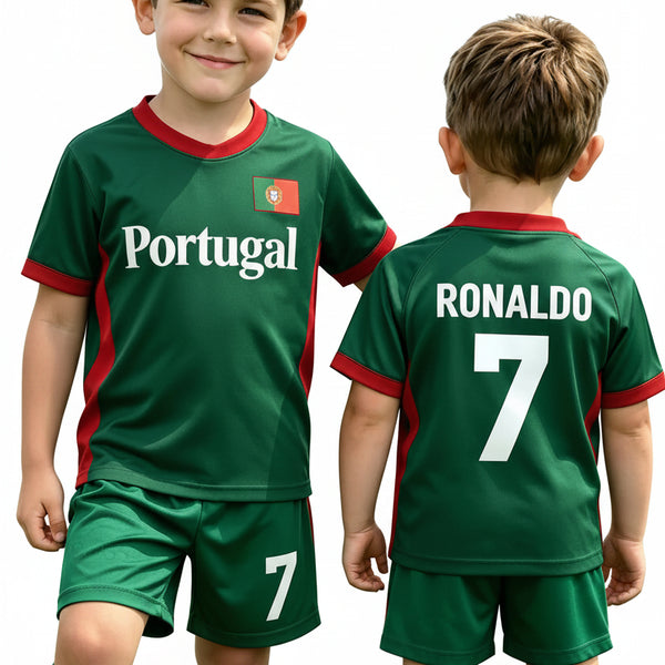Boys' Ronaldo Football Kit: 2-Piece Jersey & Shorts Set
