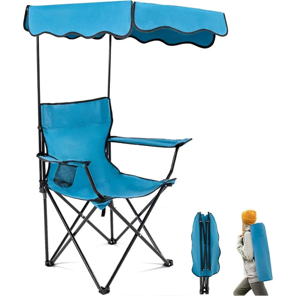 Portable Beach Chair with Integrated Umbrella
