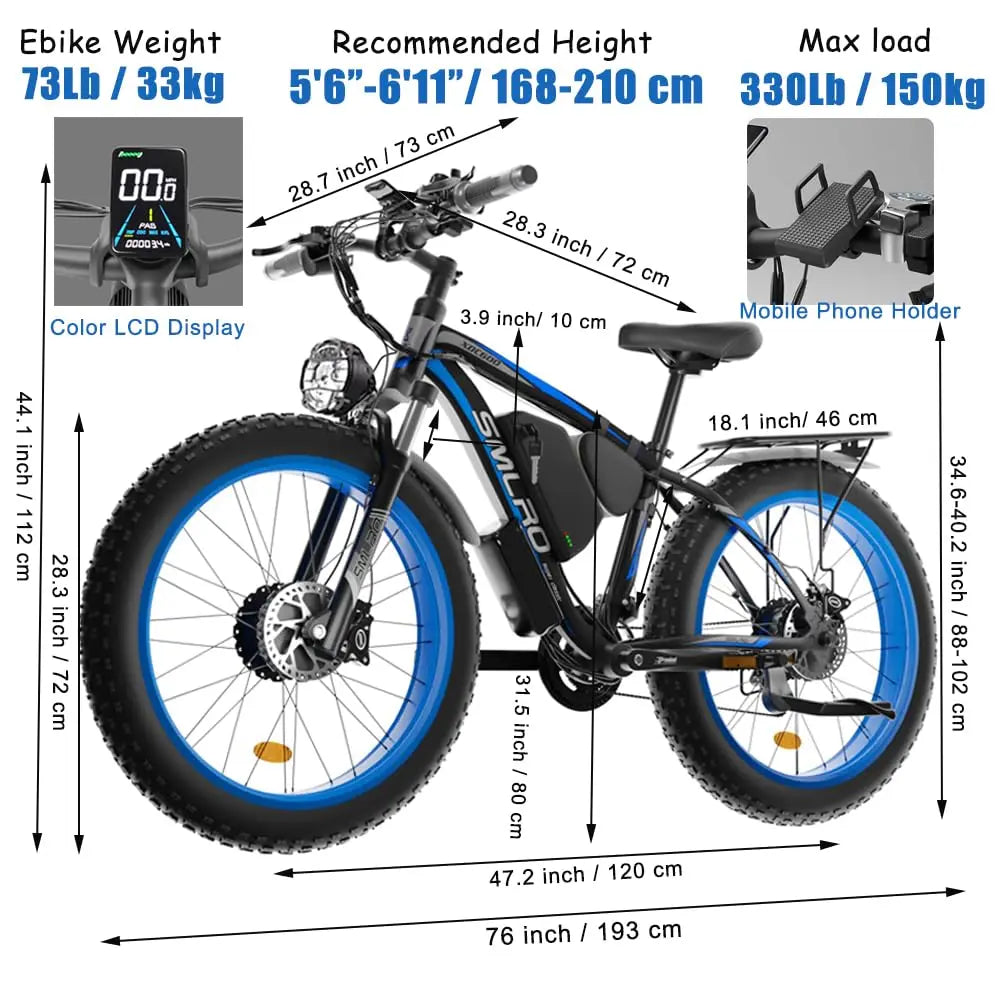 High-Performance 2000W Electric Mountain Bike